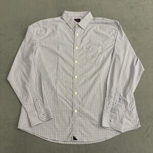 UNTUCKit Shirt Mens 2XL Blue Plaid Button Down Relaxed Fit Long Sleeve Casual